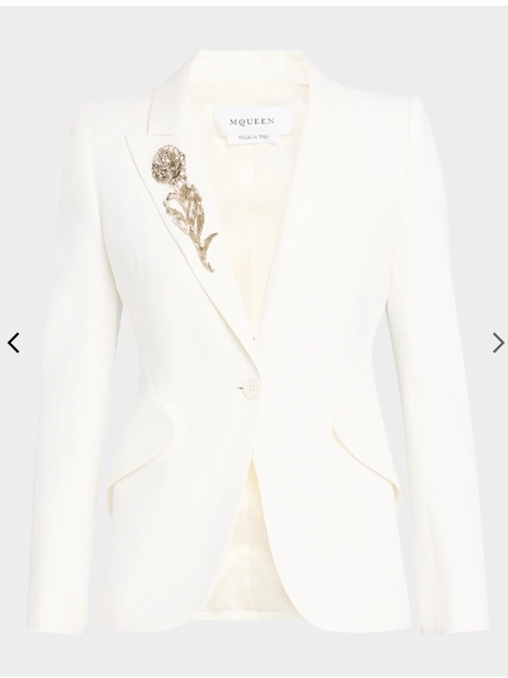 McQueen
Crystal Rose Embroidered Single-Breasted Blazer